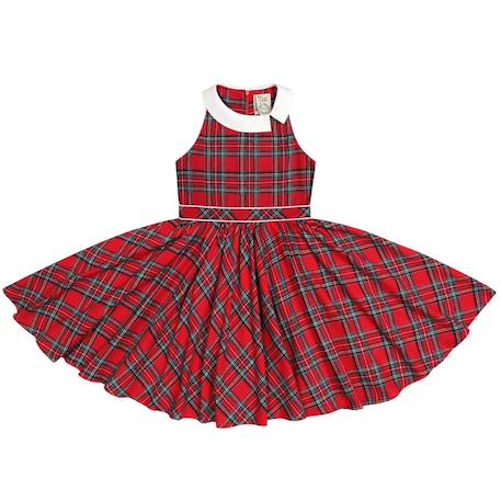 Robe qui tourne  à carreaux tartan   hepburn Rouge tartan 2 - vertbaudet enfant 
