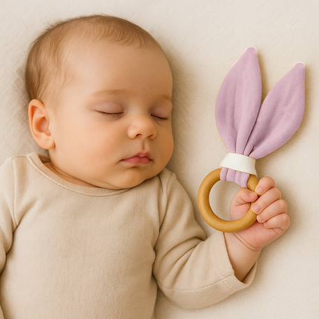 Anneau de dentition en coton bio Fraise+Honey+Rose+Vert+Vichy 15 - vertbaudet enfant 