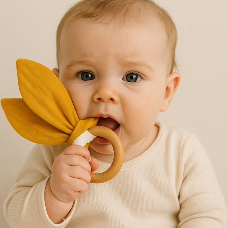 Anneau de dentition en coton bio Fraise+Honey+Rose+Vert+Vichy 9 - vertbaudet enfant 