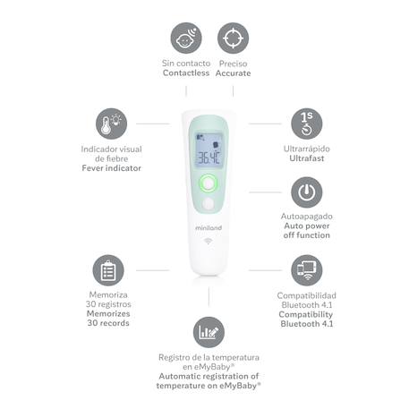 Thermomètre bluetooth Blanc 2 - vertbaudet enfant 