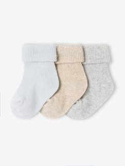 -Lot de 3 paires de chaussettes bébé unies