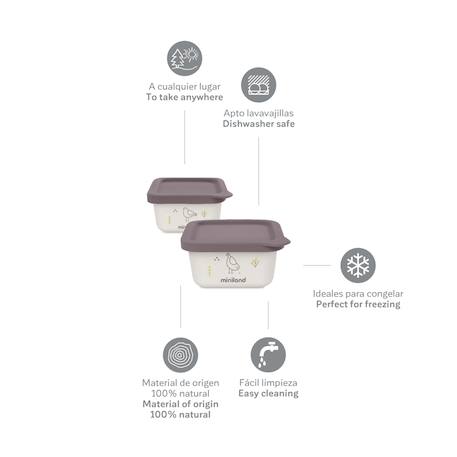 Set de hermétiques en matériau bio naturset 2 chic Violet 2 - vertbaudet enfant 