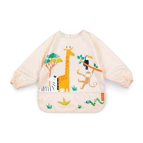bavoirs tablier à manches longues - Jungle Jaune 1 - vertbaudet enfant 