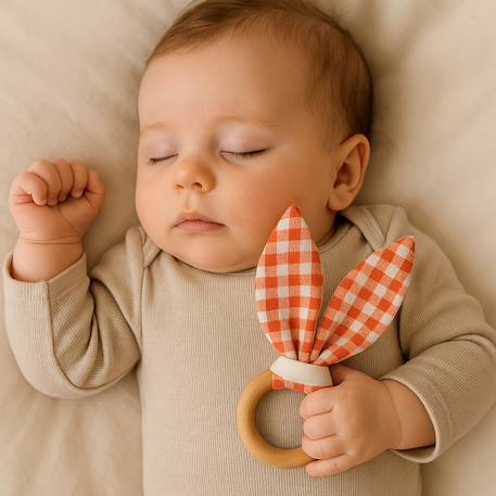 Anneau de dentition en coton bio Fraise+Honey+Rose+Vert+Vichy 27 - vertbaudet enfant 