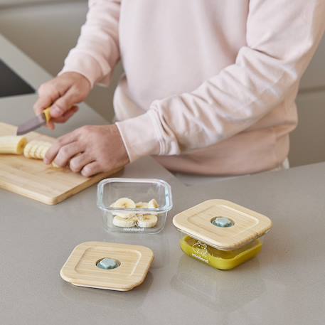 Hermétiques en verre 210ml set 2 ecosquare frog Bois 2 - vertbaudet enfant 