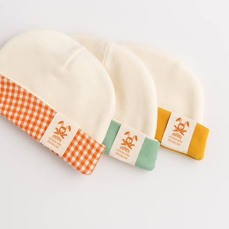 Bonnet de naissance en coton bio Fraise+Honey+Rose+Vert+Vichy 29 - vertbaudet enfant 