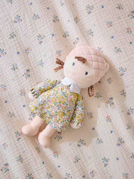 Poupée en velours et tissu liberty Lib betsy ann jaune 1 - vertbaudet enfant 