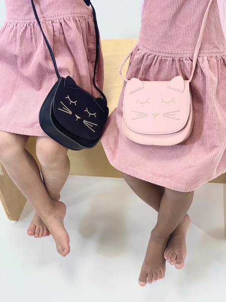 Sac bandoulière mina le chat Noir+Rose 10 - vertbaudet enfant 