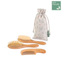 Puériculture-Set de peignes en bois naturel