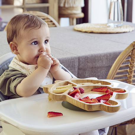 Assiette ventouse avec compartiments - Grenouille Bois 6 - vertbaudet enfant 