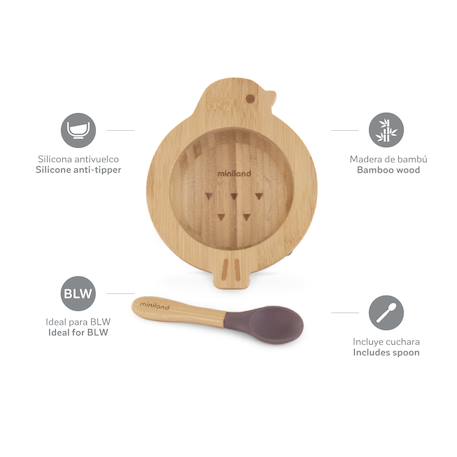 Bol ventouse avec compartiments - Oiseau Bois 2 - vertbaudet enfant 