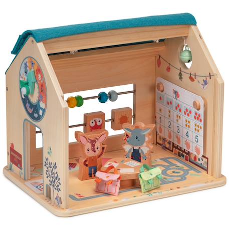 Jeu d'activités en bois ma première école Beige, bleu, orange 5 - vertbaudet enfant 