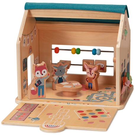 Jeu d'activités en bois ma première école Beige, bleu, orange 4 - vertbaudet enfant 