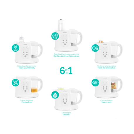 Robot de cuisine pour bébés multifonction 6 en 1 Blanc 2 - vertbaudet enfant 