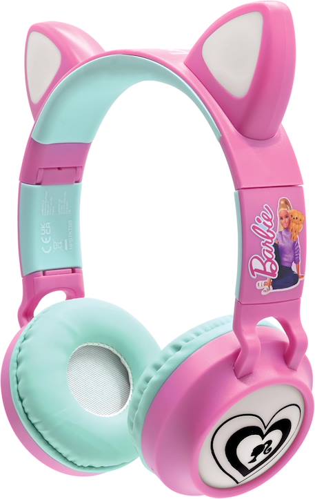 Casque Audio 2-en-1 Bluetooth et Filaire Barbie, sans fil rechargeable lumineux avec oreilles de chat MULTICOLORE 1 - vertbaudet enfant 