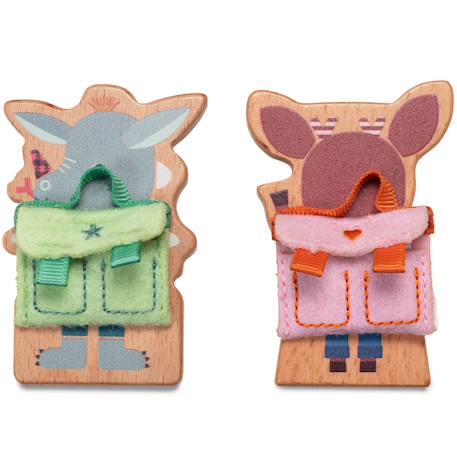 Jeu d'activités en bois ma première école Beige, bleu, orange 6 - vertbaudet enfant 