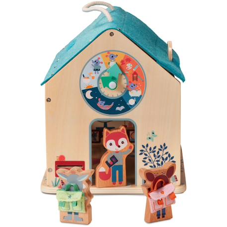 Jeu d'activités en bois ma première école Beige, bleu, orange 3 - vertbaudet enfant 