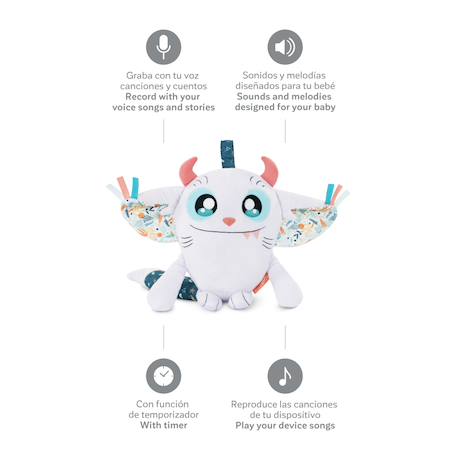 Peluche musicale bluetooth singing buddy Blanc 2 - vertbaudet enfant 