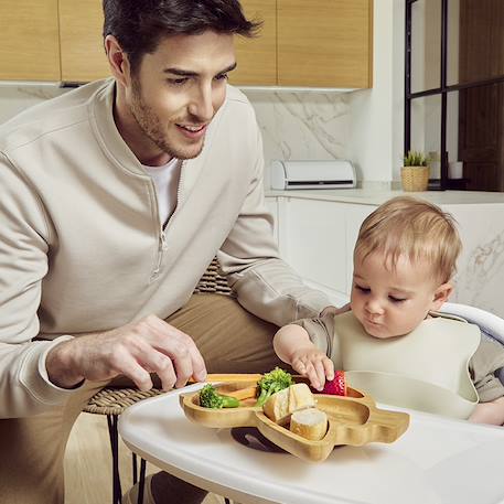 Assiette ventouse avec compartiments - Oiseau Bois 4 - vertbaudet enfant 
