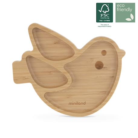 Assiette ventouse avec compartiments - Oiseau Bois 5 - vertbaudet enfant 