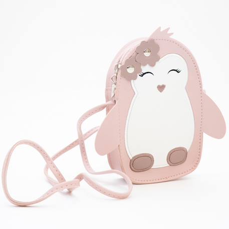 Sac bandoulière litchi bébé pingouin Rose 1 - vertbaudet enfant 
