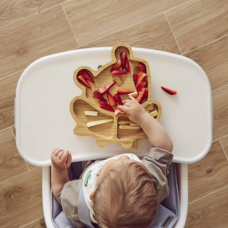 Assiette ventouse avec compartiments - Grenouille Bois 5 - vertbaudet enfant 