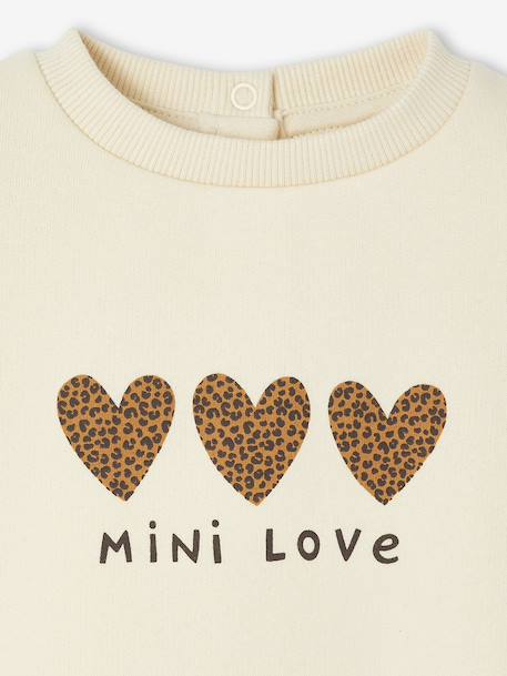 Sweat-shirt bébé fille message imprimé rose poudré+vanille 9 - vertbaudet enfant 