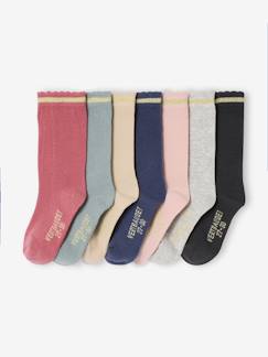 -Lot de 7 paires de mi-chaussettes fille lurex