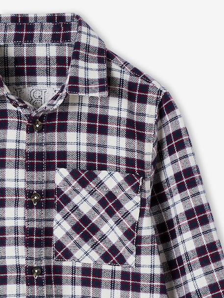 Chemise flanelle à carreaux garçon carreaux bleu 4 - vertbaudet enfant 