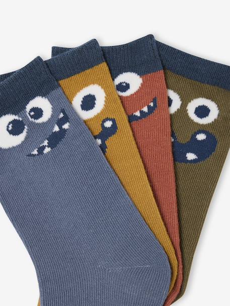 Lot de 4 paires de chaussettes 'monstres' garçon Assorties 2 - vertbaudet enfant 