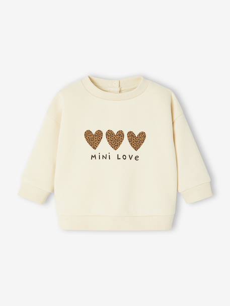 Sweat-shirt bébé fille message imprimé rose poudré+vanille 7 - vertbaudet enfant 