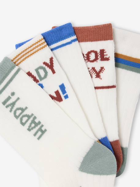 Lot de 5 paires de chaussettes « Cool » garçon écru 2 - vertbaudet enfant 