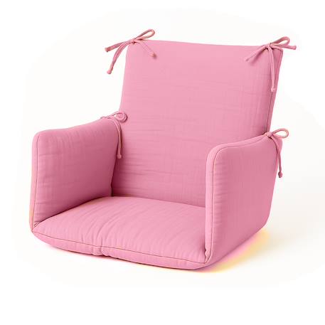 Coussin de chaise haute en coton bio Blanc+Fraise+Honey+Rose+Vert+Vichy 19 - vertbaudet enfant 