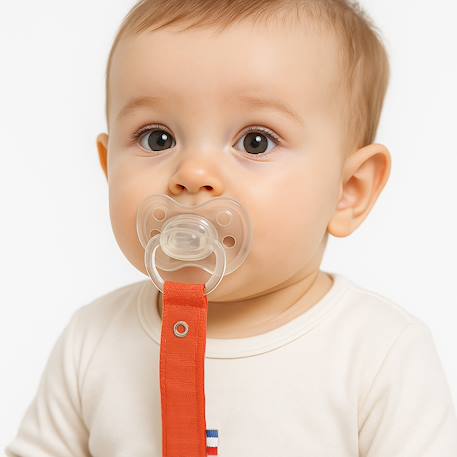 Attache tétine en coton bio Blanc+Fraise+Honey+Rose+Vert+Vichy 8 - vertbaudet enfant 