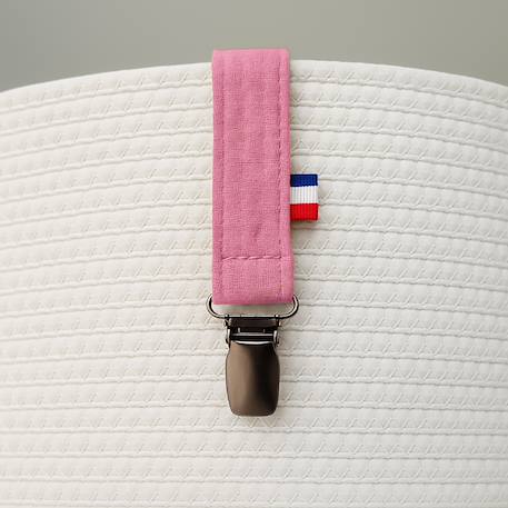 Attache tétine en coton bio Blanc+Fraise+Honey+Rose+Vert+Vichy 24 - vertbaudet enfant 