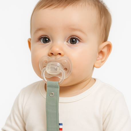 Attache tétine en coton bio Blanc+Fraise+Honey+Rose+Vert+Vichy 27 - vertbaudet enfant 