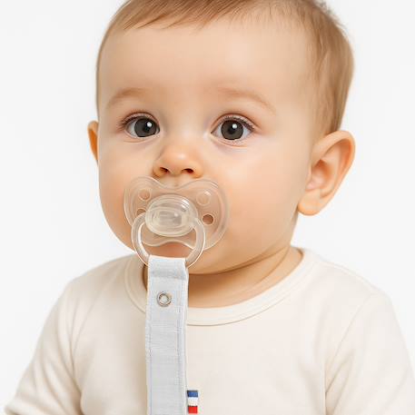Attache tétine en coton bio Blanc+Fraise+Honey+Rose+Vert+Vichy 2 - vertbaudet enfant 