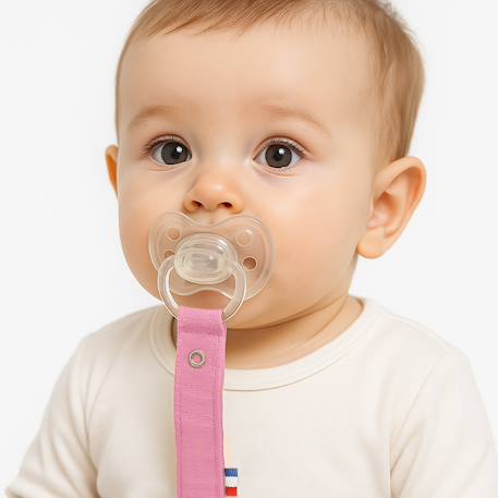 Attache tétine en coton bio Blanc+Fraise+Honey+Rose+Vert+Vichy 20 - vertbaudet enfant 