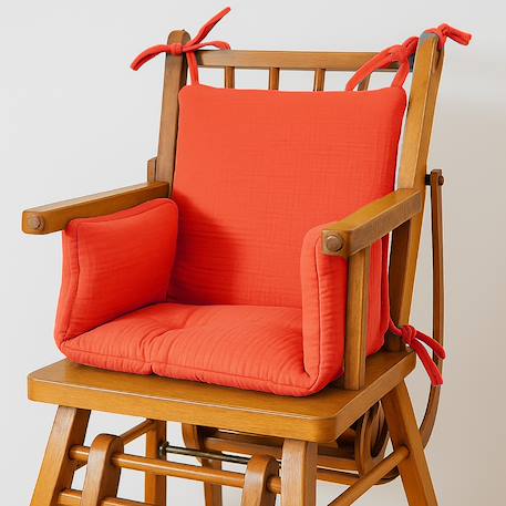 Coussin de chaise haute en coton bio Blanc+Fraise+Honey+Rose+Vert+Vichy 9 - vertbaudet enfant 
