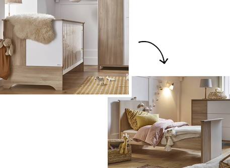Lit bébé évolutif salto Chêne 3 - vertbaudet enfant 