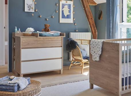Commode 3 tiroirs nino Chêne & blanc 2 - vertbaudet enfant 