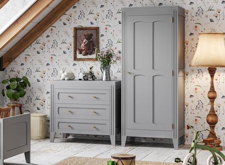 Commode 3 tiroirs milenne Blanc+Gris 10 - vertbaudet enfant 