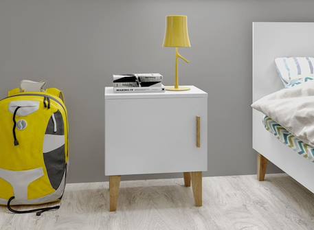 Chevet 1 porte dream Blanc & chêne+Gris & chêne 1 - vertbaudet enfant 