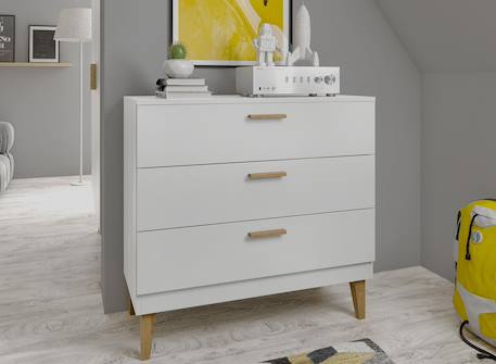 Commode 3 tiroirs dream Blanc & chêne+Gris & chêne 1 - vertbaudet enfant 