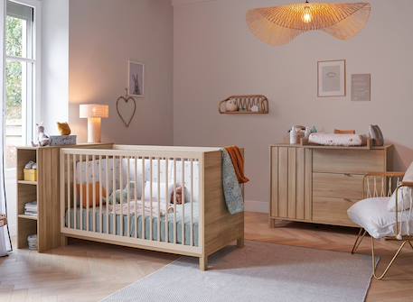 Commode 3 tiroirs 1 porte julia Chêne 6 - vertbaudet enfant 