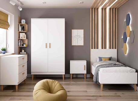 Armoire 2 portes dream Blanc & chêne+Gris & chêne 5 - vertbaudet enfant 