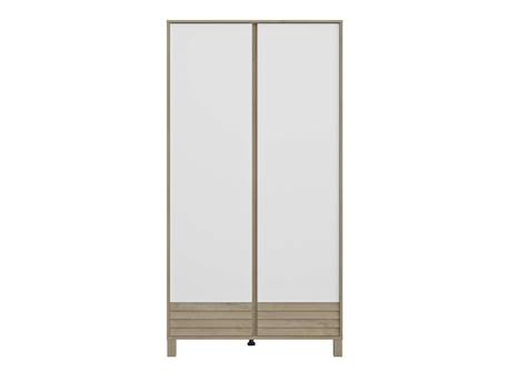 Armoire 2 portes nino Chêne & blanc 1 - vertbaudet enfant 