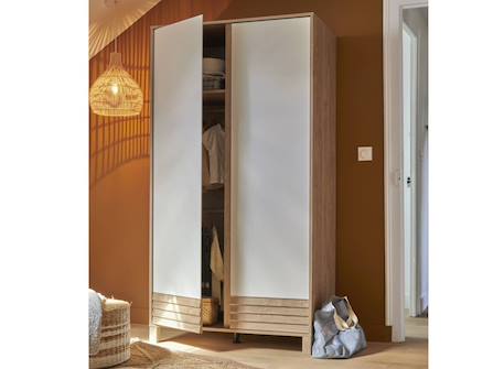 Armoire 2 portes nino Chêne & blanc 3 - vertbaudet enfant 