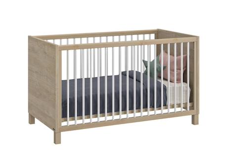 Lit bébé évolutif 70x140 nino Chêne & blanc 5 - vertbaudet enfant 