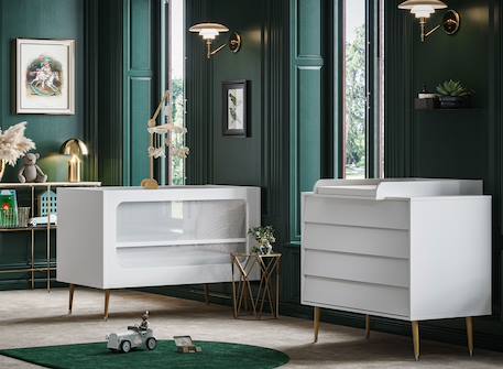 Commode 4 tiroirs bosque Blanc+Chêne vintage 4 - vertbaudet enfant 